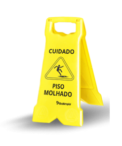 Placa de Sinalização Compact Piso Molhado Bralimpia