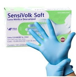 Luva Nitrílica Descartável Sensi Soft Volk