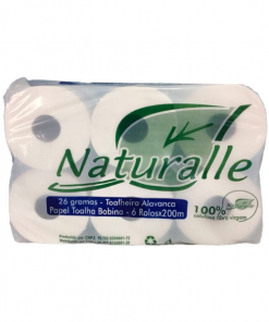 * Papel Toalha Bobina 26 Gramas 100% Celulose Naturalle 6x200mt