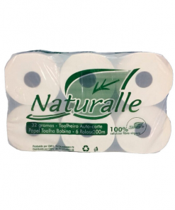 * Papel Toalha Bobina 32 Gramas 100% Celulose Naturalle 6x200mt
